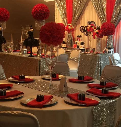 Pin by Loreanys Torres on Red & silver Quinceañera | Wedding elegant table, Wedding decor ...