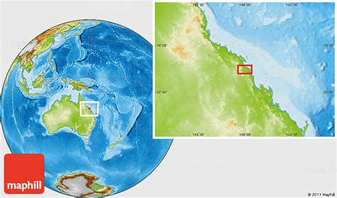 Physical Location Map of Mount Ossa