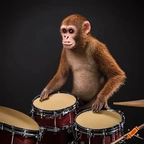 Realistic monkey playing drums on Craiyon