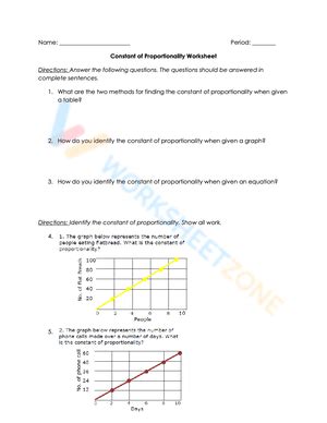 Free Printable Constant of Proportionality Worksheet Collection