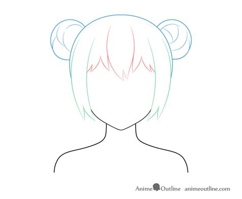 How To Draw Anime Hair In A Bun