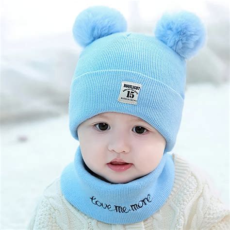 winter baby boy hat cotton thick warm newborn hat cute knitting baby girl hat plush accessories ...
