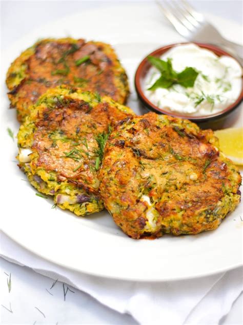 Easy Courgette Fritters Recipe - Oven Baked with Feta Cheese