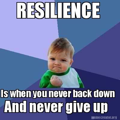 Meme Creator - Funny RESILIENCE Is when you never back down And never ...