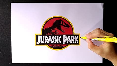 How to draw Jurassic Park logo - YouTube