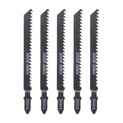 Jig Saw Blades Set for Wood T Shank 4” Length 3mm Pitch High Carbon Steel T111C Fast Cut Plywood ...