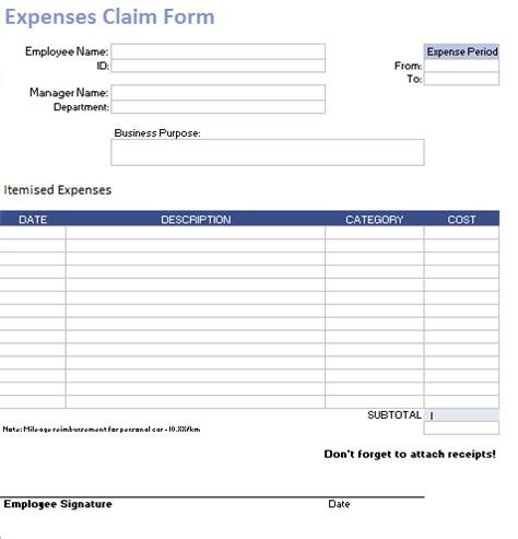 Expense Claim Form Templates | 9+ Free Xlsx, Docs & PDF Samples ...