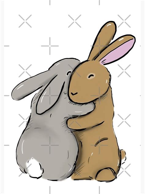 "Bunny hugs" Poster for Sale by WillowGrove | Redbubble