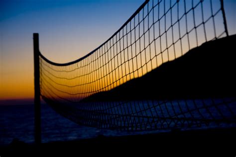 Volleyball Net At Sunset Stock Photo - Download Image Now - iStock