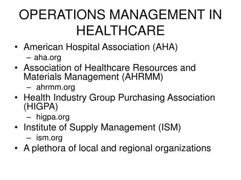 PPT - HEALTHCARE OPERATIONS MANAGEMENT PowerPoint Presentation, free download - ID:233618