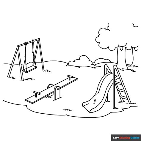 Playground Coloring Page | Easy Drawing Guides