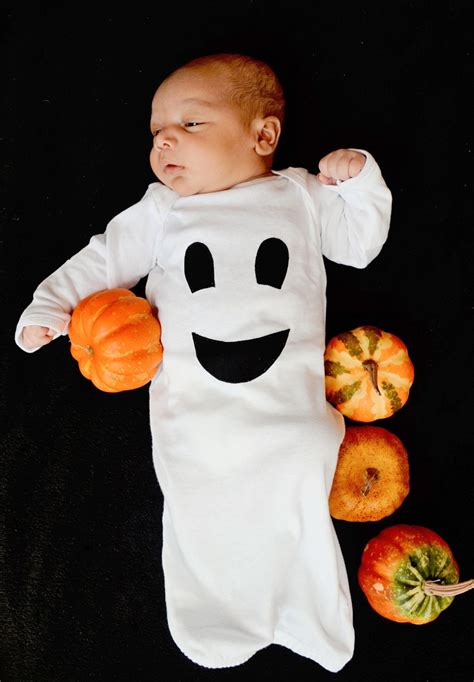 Friendly Ghost Baby Gown Halloween Ghost Costume Size 0-3