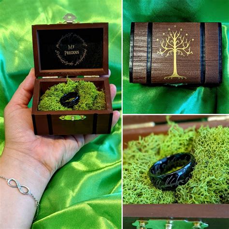 Lord of the Rings / Hobbit inspired Engagement Ring Box with | Etsy | Engagement ring box ...