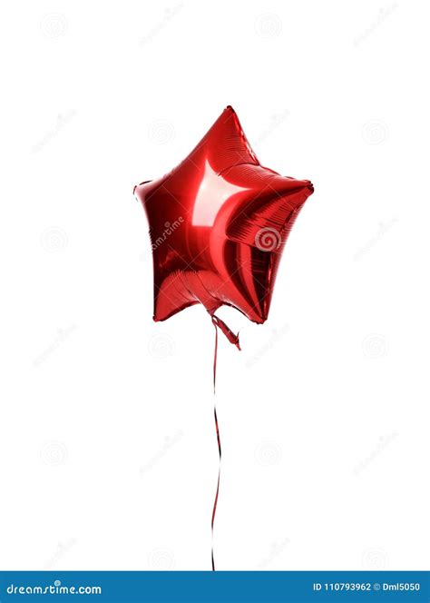 Single Big Red Star Balloon Ballon Object For Birthday Isolated Stock Photo - Image of design ...