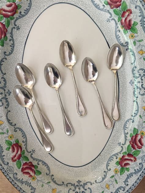 Silver Demitasse Spoons, Set of 6 Rogers Silver Plate Demitasse Spoons, Pattern Linden, Circa ...