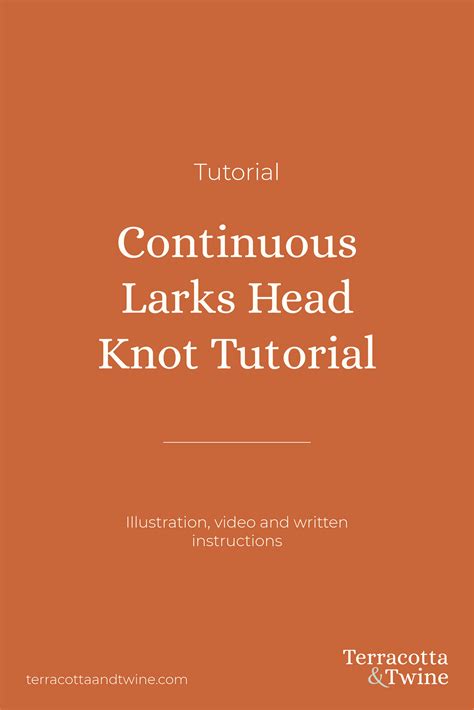 Terracotta & Twine teaches you how to create a Continuous Larks Head Knot for your macrame ...