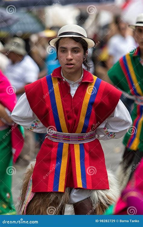 Indigenous Male in Colourful Clothing Ecuador Editorial Stock Image ...