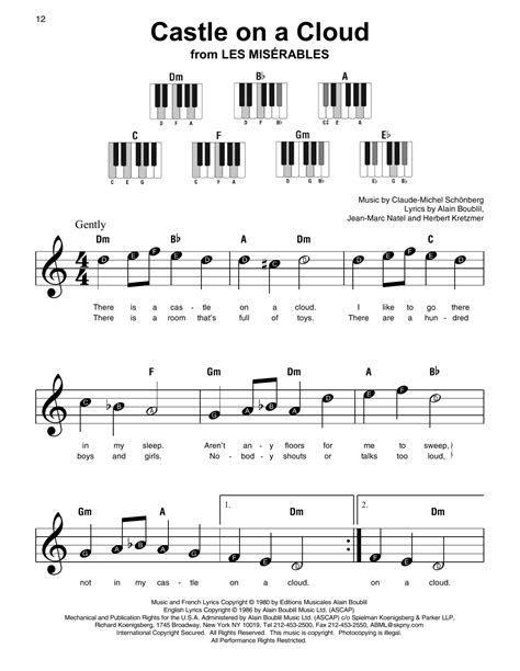 Castle On A Cloud by Claude-Michel Schonberg Sheet Music for Super Easy ...