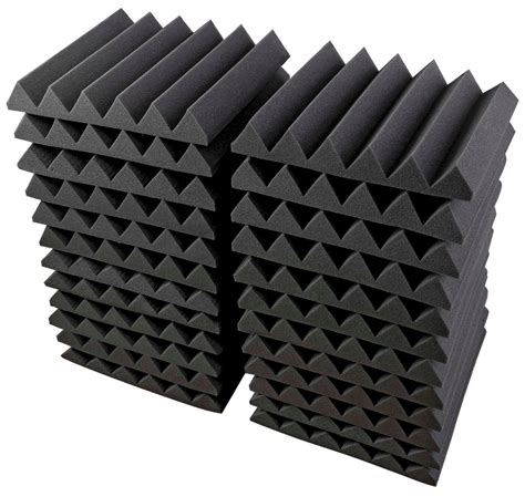 Bookishbunny 24 Pks Acoustic Foam Tiles Wall Record Studio Sound Proof 12"x 12"x 2" Fire ...