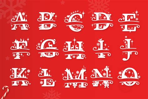 Christmas Split Letters - Christmas Monogram Alphabet By Big Design ...