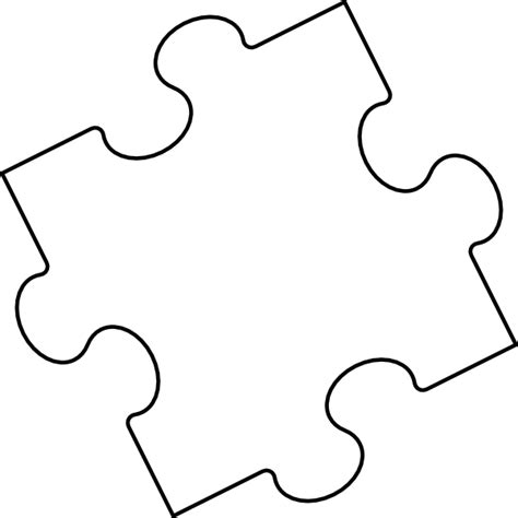 Jigsaw Puzzle Piece Outline 2 Clip Art at Clker.com - vector clip art online, royalty free ...