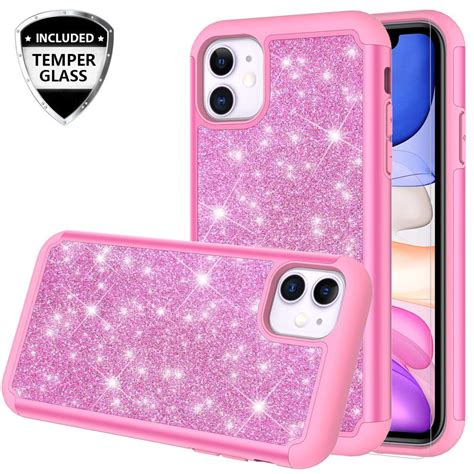 Cute Protective Phone Cover Case For Apple iPhone 11 Case with [Tempered Glass Screen Protector ...