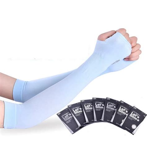 Long Gloves Sun UV Protection Hand Protector Cover Arm Sleeves Ice Silk ...