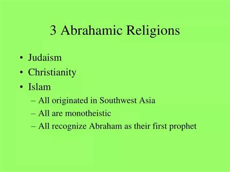 PPT - 3 Abrahamic Religions PowerPoint Presentation, free download - ID ...