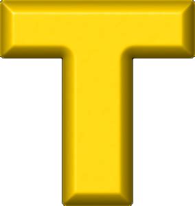Presentation Alphabets: Yellow Refrigerator Magnet T