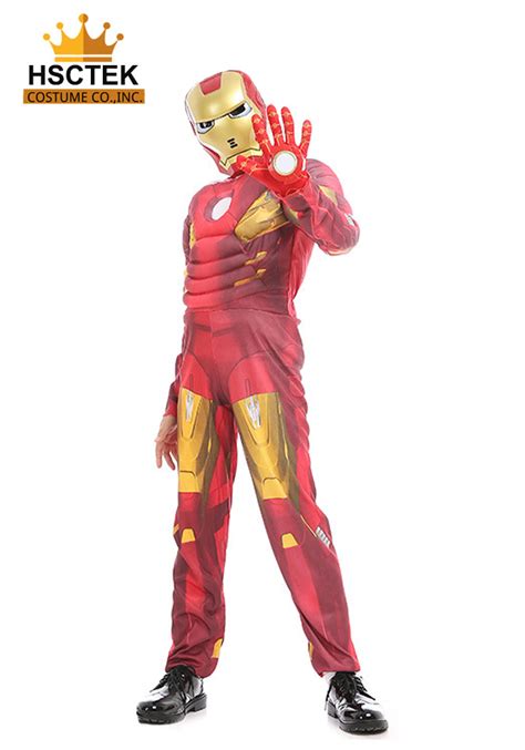 Decorseason Muscle Iron Man Costume, Marvel Superhero Ironman Cosplay Suit for Kids/Adults ...