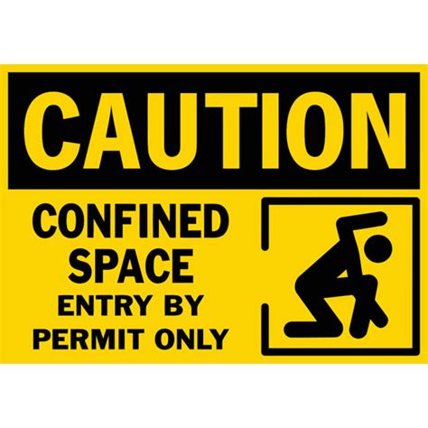 Caution Confined Space Entry By Permit Only Safety Sign