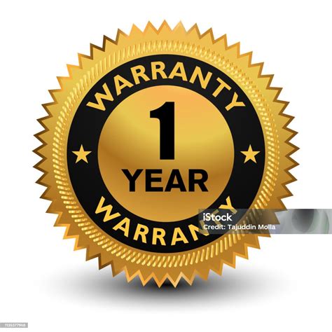 1 Year Warranty Badge Banner Sticker Tag Icon Stamp Label Stock ...