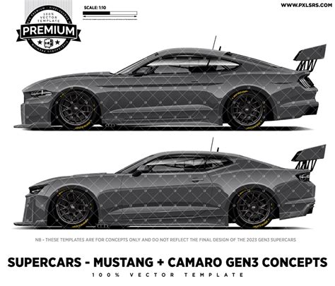 2022 Supercars Gen Ford Mustang 3D Livery Template Model | canoeracing.org.uk