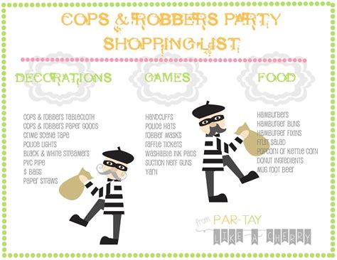 Cops & Robbers (or police) Party - Party Like a Cherry | Police party ...