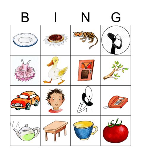 T Bingo Card