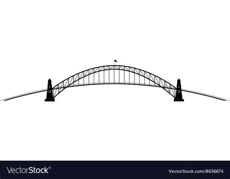 Openwork parabolic contour of the bridge Vector Image