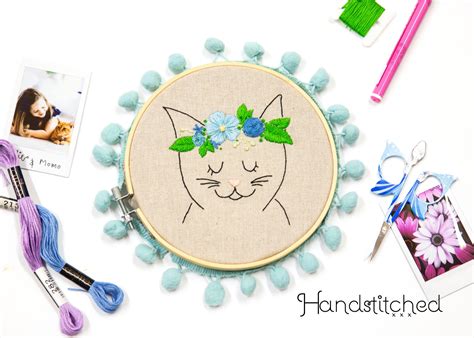 Cat Embroidery Kit Includes Cat Embroidery Pattern Printed on - Etsy | Embroidery kits, Diy ...