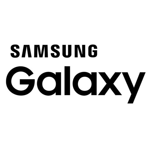 the samsung galaxy logo is shown in black and white, with an orange ...