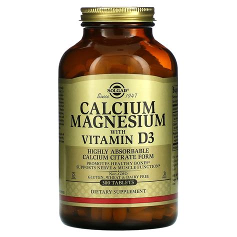 Solgar, Calcium Magnesium with Vitamin D3, 300 Tablets