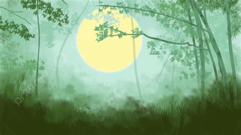 Fresh Chinese Wind Forest Illustration Background Design, Fresh ...