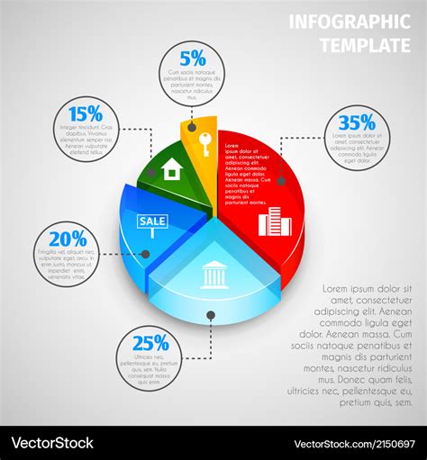 Pie chart real estate infographic Royalty Free Vector Image