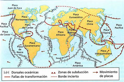 Mapas de PLACAS TECTÓNICAS para Descargar e Imprimir