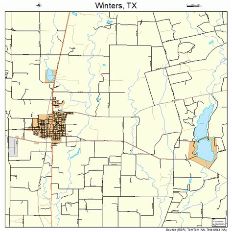 Winters Texas Street Map 4879876