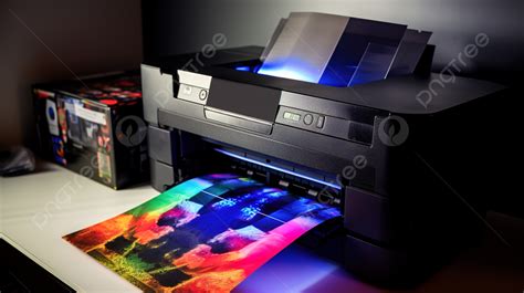 Printer With Several Color Prints On It Background, Print Digital ...