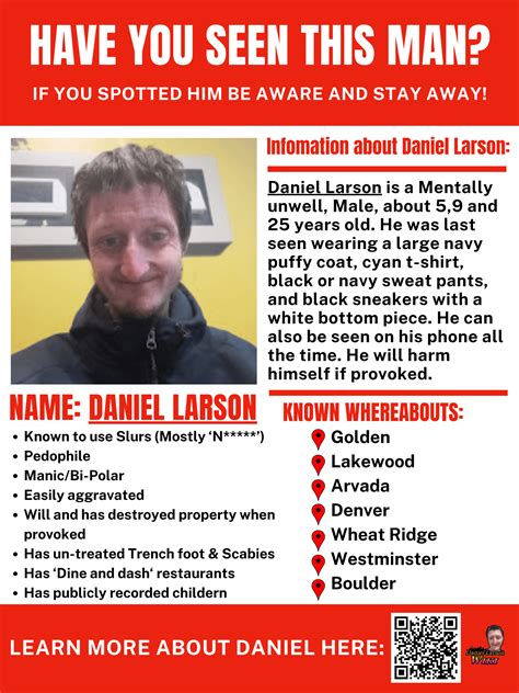 Warning poster about Daniel Larson (2.0) : r/Daniellarson