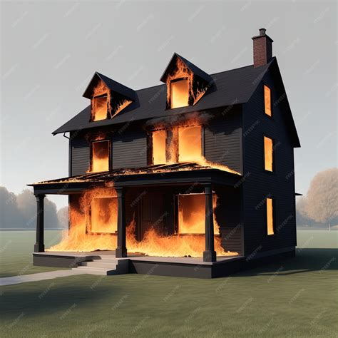 Premium AI Image | burning house with fireburning house with ...