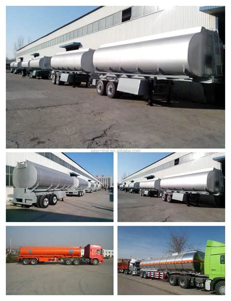 Fuel Tanker Semi Trailer Dimensions 20-55m3 Volume For Beverages ...