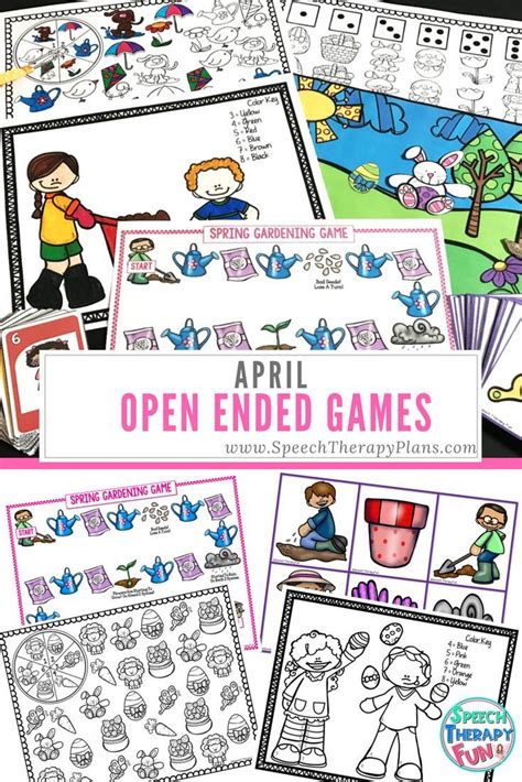 Use multiple different open ended games and activities for articulation and language speech ...