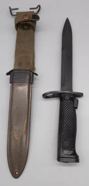 VINTAGE VIETNAM ERA Imperial M6 Bayonet Knife Black Oxide B.M Co Sheath ...