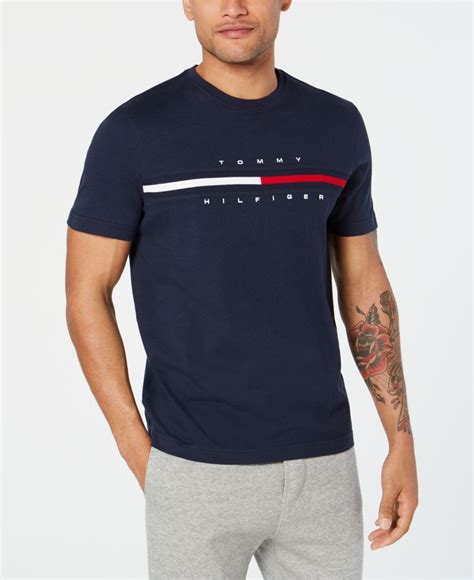 Tommy Hilfiger Logo-print T-shirt, Created For Macy's in Blue for Men ...